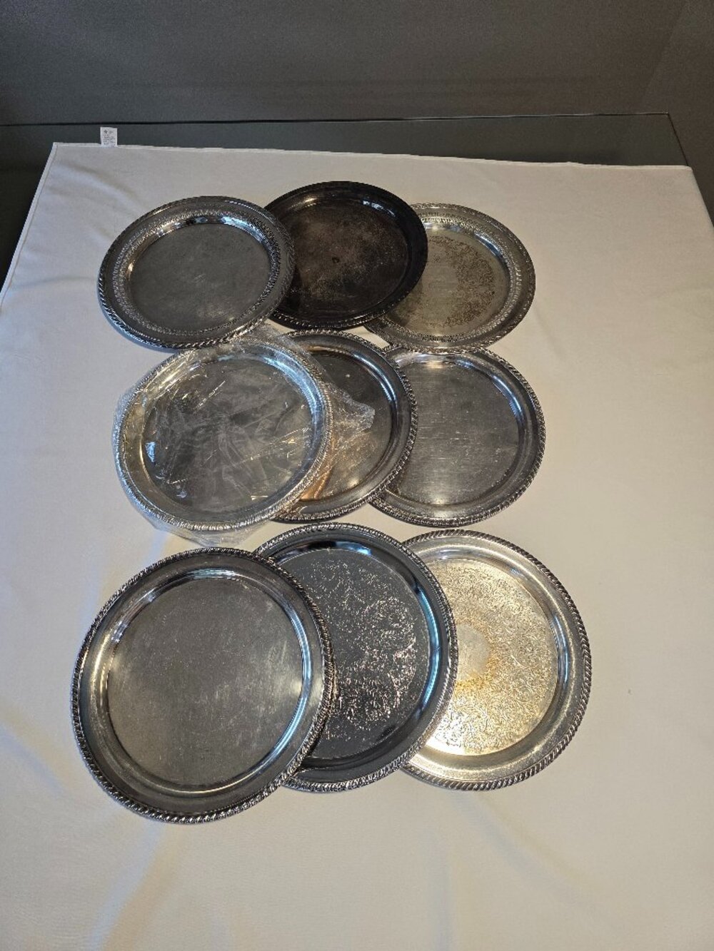 9 silver plated  serving trays